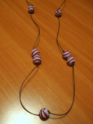 Collar a rayas morado+lila